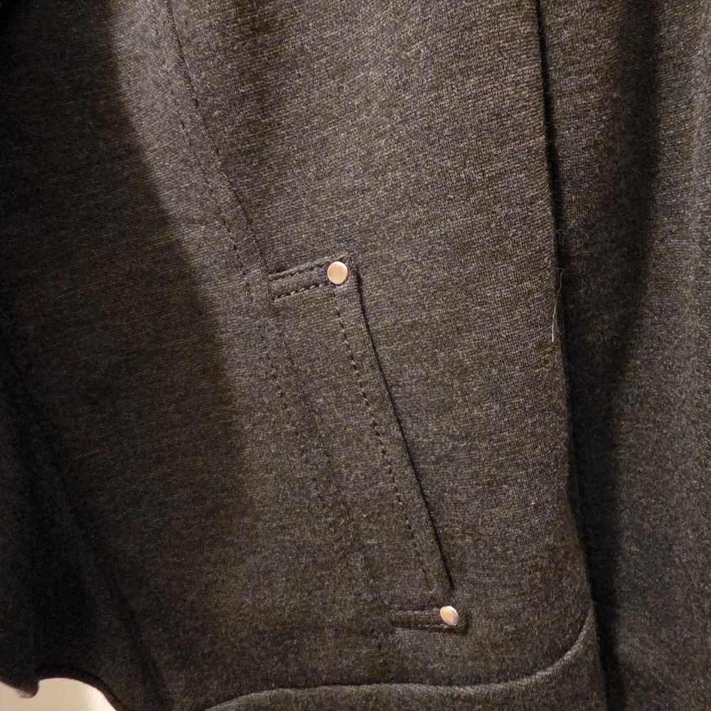 Grey Ruffle Zip Jacket - Picture 4 of 5